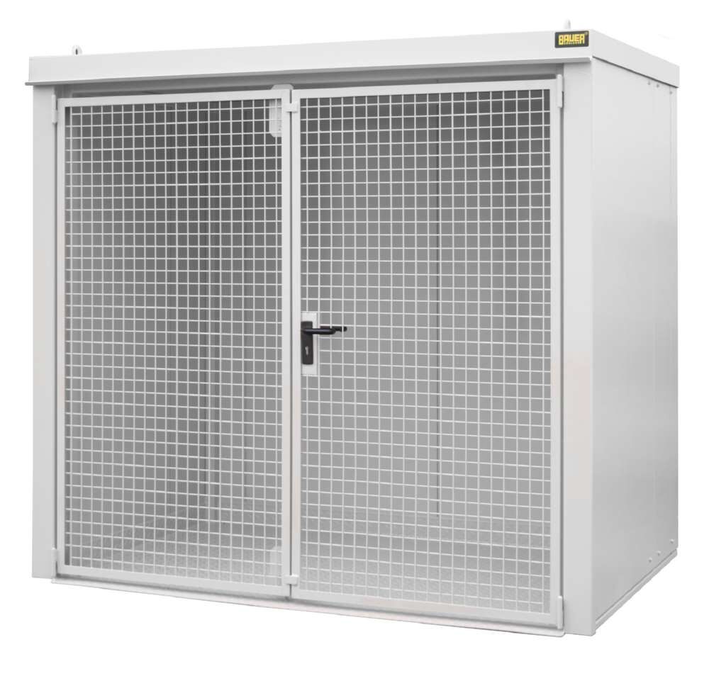 Bauer Gasflaschen Container GFC B M3 2425 x 2265 x 1575 mm lackiert grauweiß Produktbild Bauer Gasflaschen Container GFC B M3 2425 x 2265 x 1575 mm lackiert grauweiß