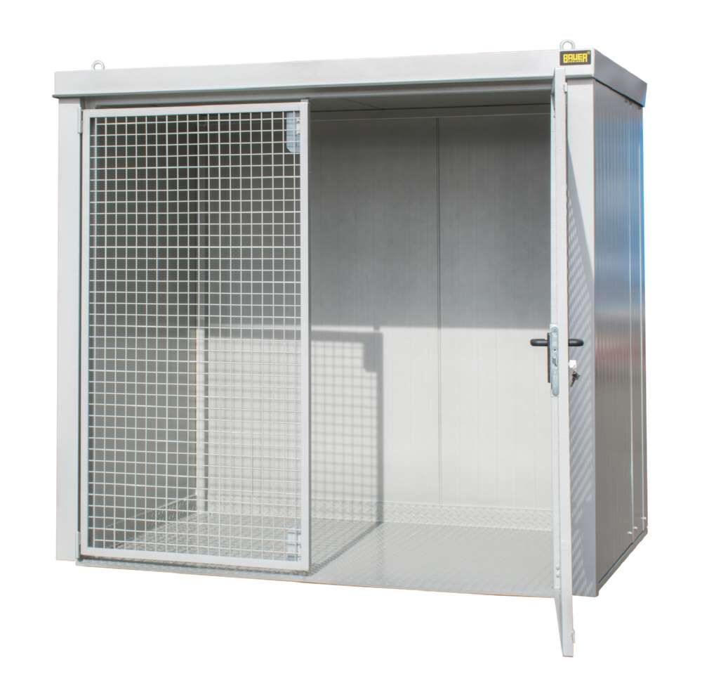 Bauer Gasflaschen Container GFC B M3 2425 x 2265 x 1575 mm lackiert grauweiß Produktbild Bauer Gasflaschen Container GFC B M3 2425 x 2265 x 1575 mm lackiert grauweiß bild 2