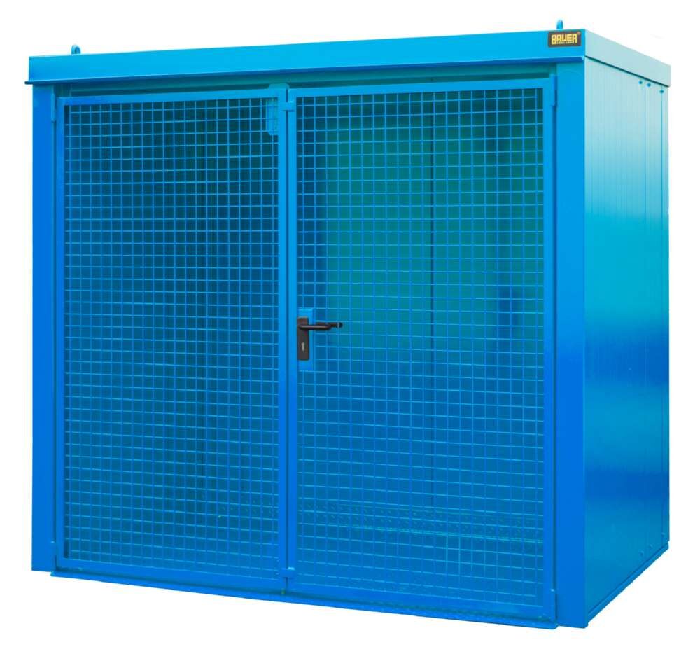 Bauer Gasflaschen Container GFC B M3 2425 x 2265 x 1575 mm lackiert lichtblau Produktbild Bauer Gasflaschen Container GFC B M3 2425 x 2265 x 1575 mm lackiert lichtblau