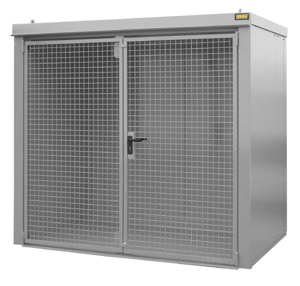 Bauer Gasflaschen Container GFC B M3 2425 x 2265 x 1575 mm lackiert mausgrau Produktbild Bauer Gasflaschen Container GFC B M3 2425 x 2265 x 1575 mm lackiert mausgrau