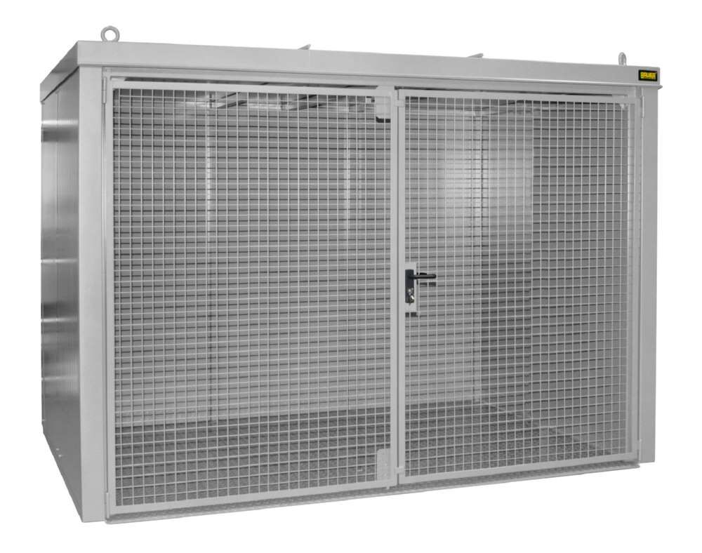 Bauer Gasflaschen Container GFC B M4 3120 x 2295 x 1575 mm lackiert mausgrau Produktbild Bauer Gasflaschen Container GFC B M4 3120 x 2295 x 1575 mm lackiert mausgrau