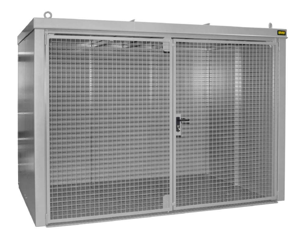 Bauer Gasflaschen Container GFC B M5 3120 x 2295 x 2180 mm lackiert mausgrau Produktbild Bauer Gasflaschen Container GFC B M5 3120 x 2295 x 2180 mm lackiert mausgrau