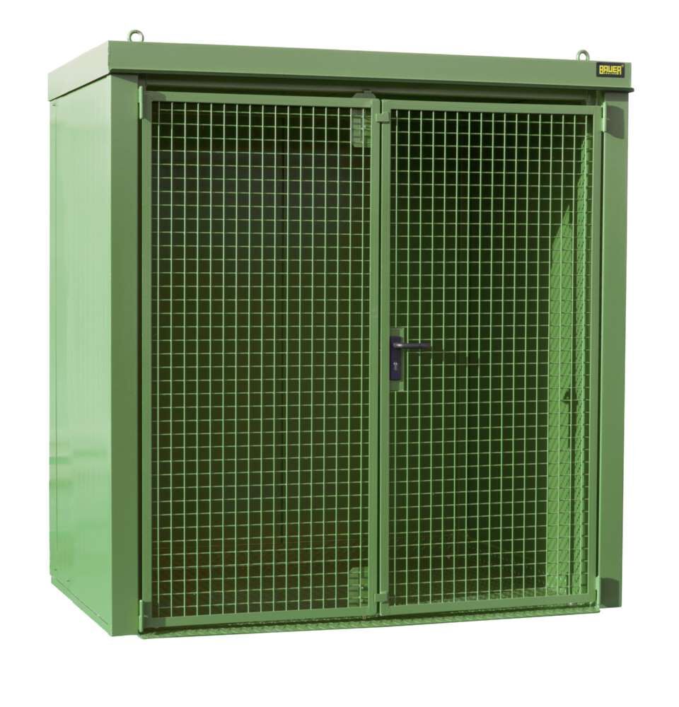 Bauer Gasflaschen Container GFC B M1 2120 x 2265 x 1180 mm lackiert resedagrün Produktbild Bauer Gasflaschen Container GFC B M1 2120 x 2265 x 1180 mm lackiert resedagrün