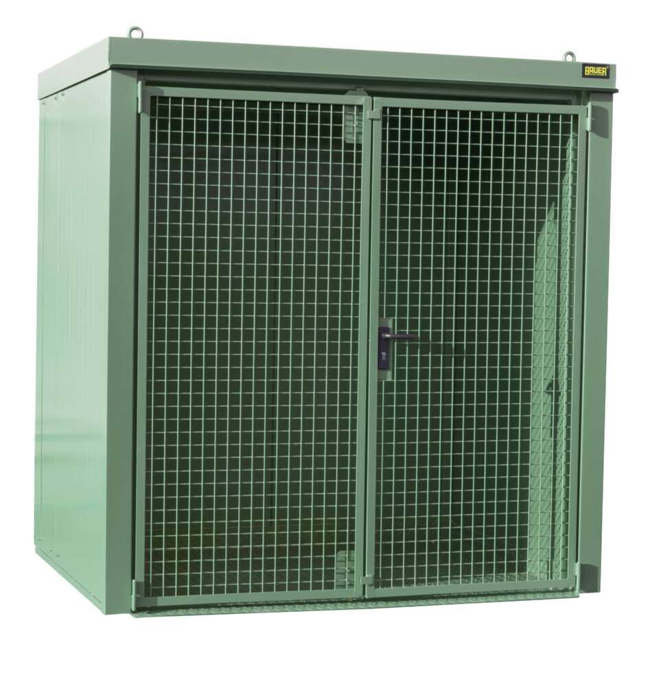 Bauer Gasflaschen Container GFC B M2 2125 x 2265 x 1575 mm lackiert resedagrün Produktbild Bauer Gasflaschen Container GFC B M2 2125 x 2265 x 1575 mm lackiert resedagrün