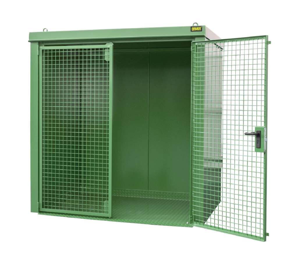 Bauer Gasflaschen Container GFC B M2 2125 x 2265 x 1575 mm lackiert resedagrün Produktbild Bauer Gasflaschen Container GFC B M2 2125 x 2265 x 1575 mm lackiert resedagrün bild 2