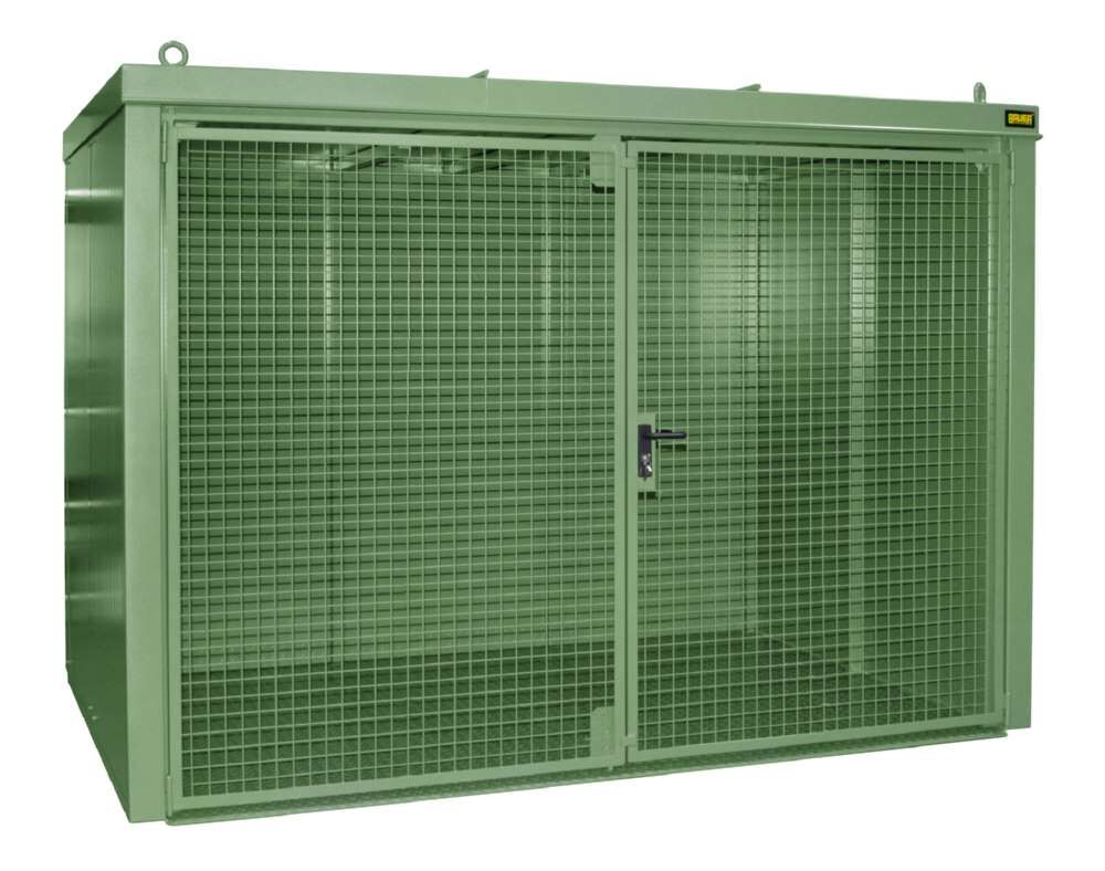 Bauer Gasflaschen Container GFC B M5 3120 x 2295 x 2180 mm lackiert resedagrün Produktbild Bauer Gasflaschen Container GFC B M5 3120 x 2295 x 2180 mm lackiert resedagrün