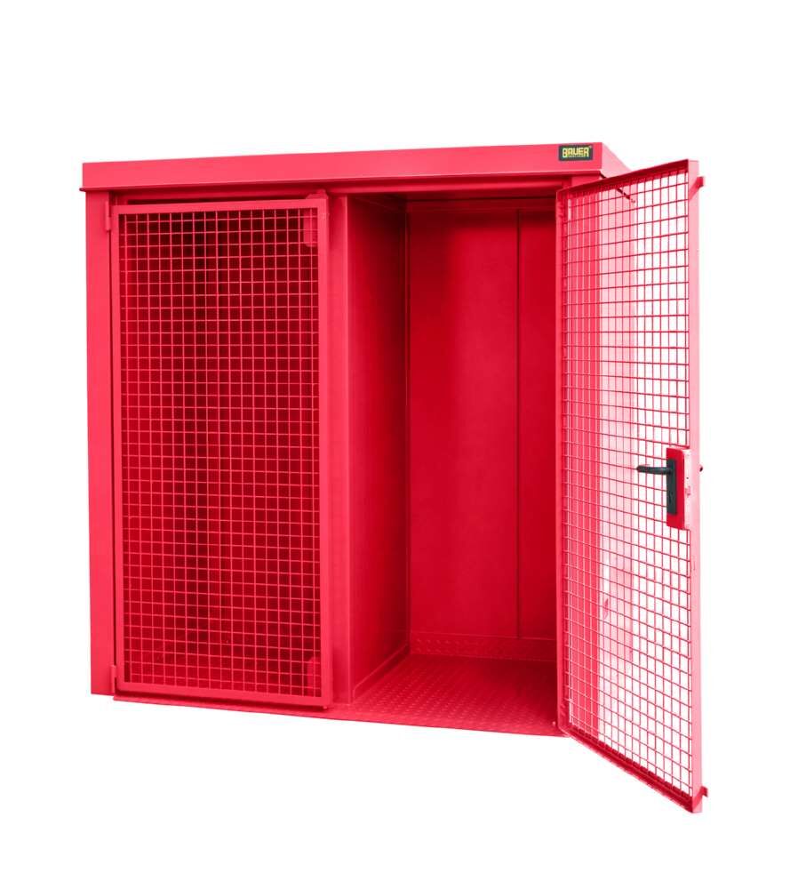 Bauer Gasflaschen Container GFC B W M1 2120 x 2265 x 1180 mm lackiert feuerrot Produktbild Bauer Gasflaschen Container GFC B W M1 2120 x 2265 x 1180 mm lackiert feuerrot