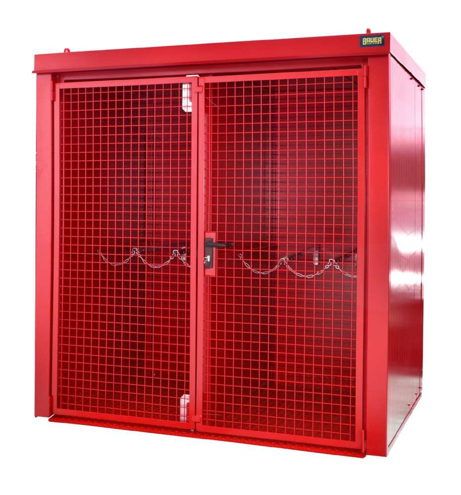 Bauer Gasflaschen Container GFC BW M2 2125 x 2265 x 1575 mm lackiert feuerrot Produktbild Bauer Gasflaschen Container GFC BW M2 2125 x 2265 x 1575 mm lackiert feuerrot