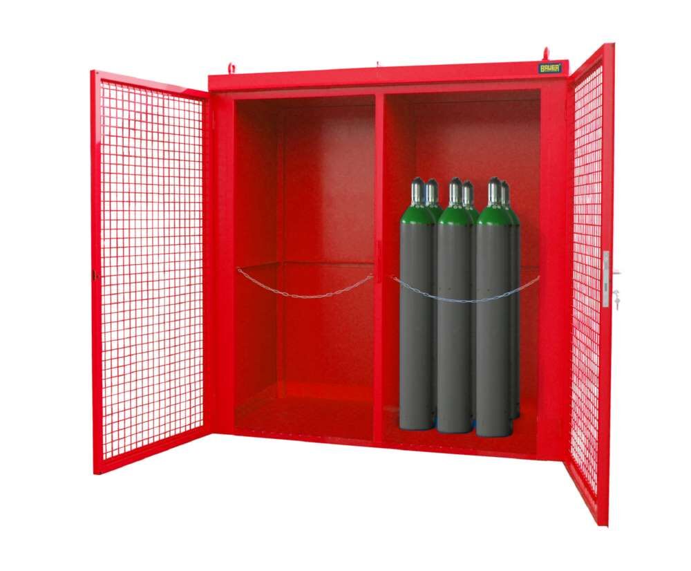 Bauer Gasflaschen Container GFC BW M3 2425 x 2265 x 1575 mm lackiert feuerrot Produktbild Bauer Gasflaschen Container GFC BW M3 2425 x 2265 x 1575 mm lackiert feuerrot