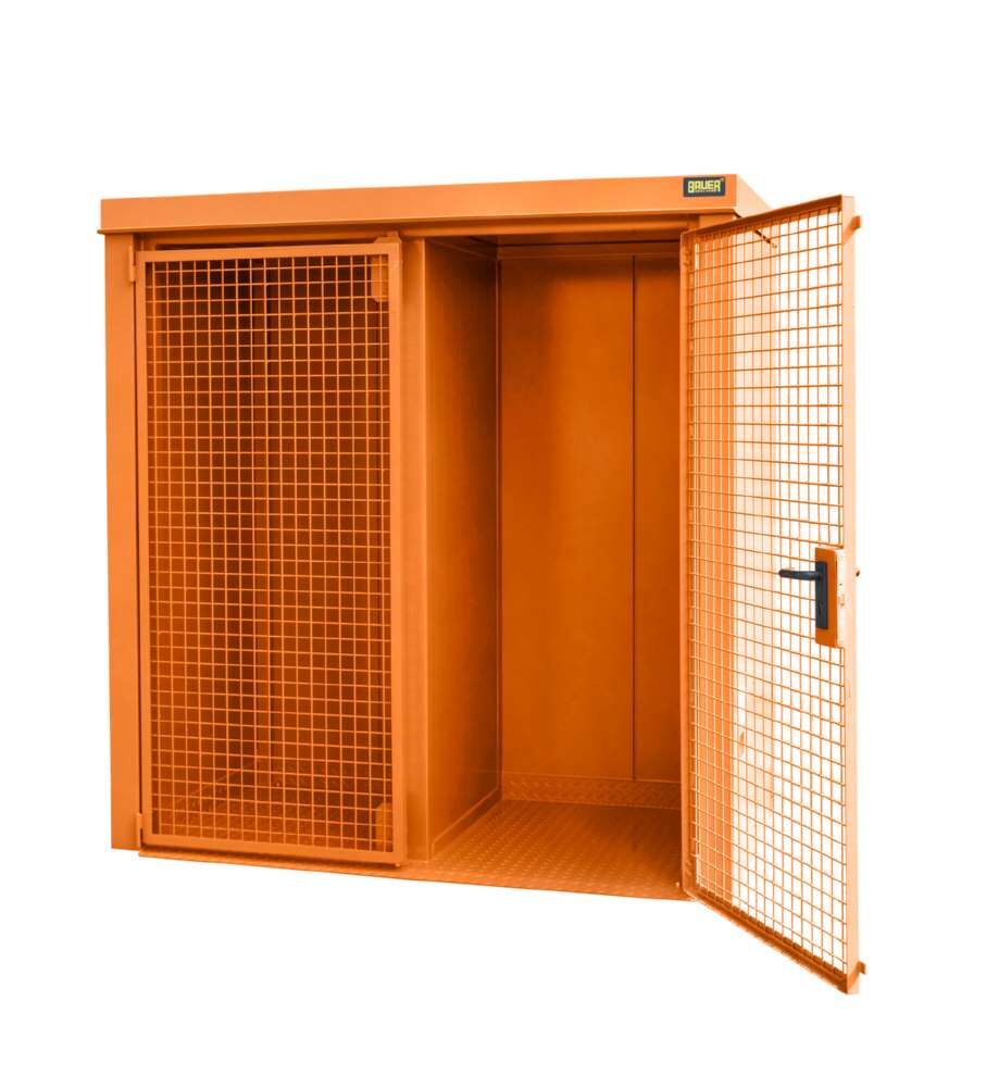 Bauer Gasflaschen Container GFC B W M1 2120 x 2265 x 1180 mm lackiert gelborange Produktbild Bauer Gasflaschen Container GFC B W M1 2120 x 2265 x 1180 mm lackiert gelborange