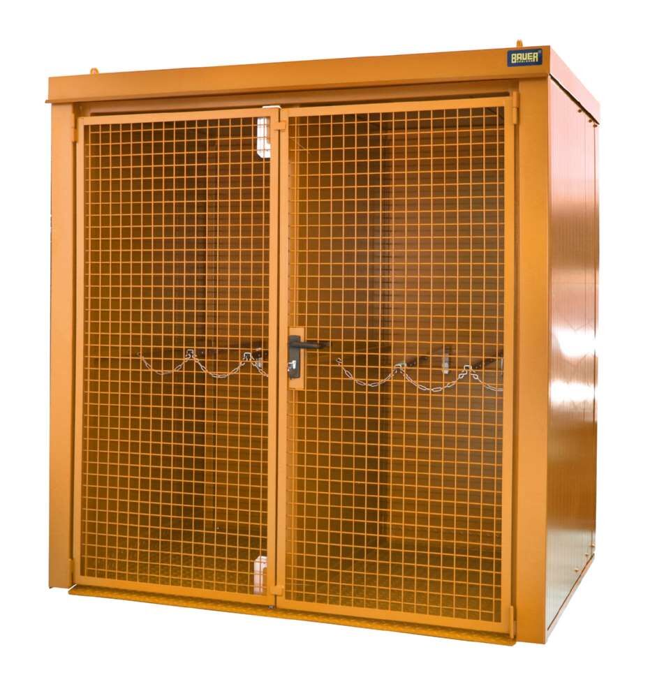 Bauer Gasflaschen Container GFC BW M2 2125 x 2265 x 1575 mm lackiert gelborange Produktbild Bauer Gasflaschen Container GFC BW M2 2125 x 2265 x 1575 mm lackiert gelborange