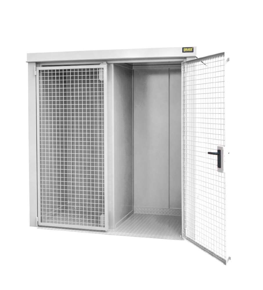 Bauer Gasflaschen Container GFC BW M1 2120 x 2265 x 1180 mm lackiert grauweiß Produktbild Bauer Gasflaschen Container GFC BW M1 2120 x 2265 x 1180 mm lackiert grauweiß