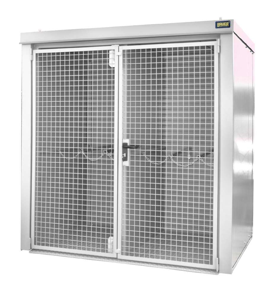 Bauer Gasflaschen Container GFC BW M2 2125 x 2265 x 1575 mm lackiert grauweiß Produktbild Bauer Gasflaschen Container GFC BW M2 2125 x 2265 x 1575 mm lackiert grauweiß