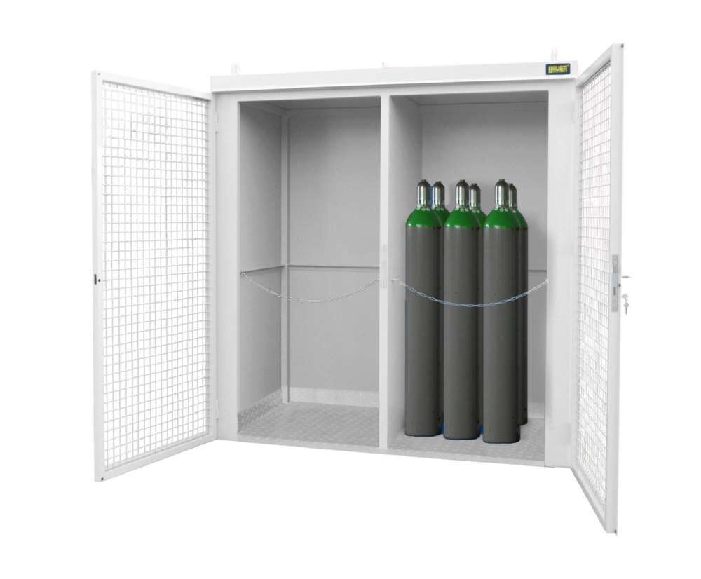 Bauer Gasflaschen Container GFC BW M3 2425 x 2265 x 1575 mm lackiert grauweiß Produktbild Bauer Gasflaschen Container GFC BW M3 2425 x 2265 x 1575 mm lackiert grauweiß