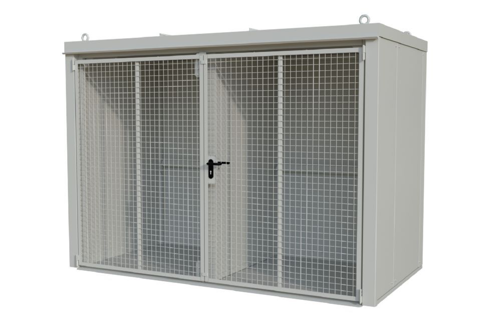 Bauer Gasflaschen Container M4 3120 x 2295 x 1610 mm GFC-B/W grauweiß Produktbild Bauer Gasflaschen Container M4 3120 x 2295 x 1610 mm GFC-B/W grauweiß