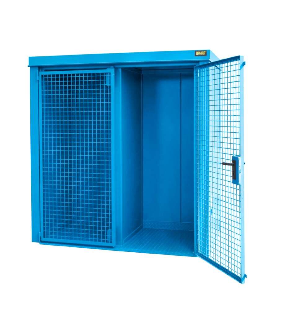 Bauer Gasflaschen Container GFC BW M1 2120 x 2265 x 1180 mm lackiert lichtblau Produktbild Bauer Gasflaschen Container GFC BW M1 2120 x 2265 x 1180 mm lackiert lichtblau