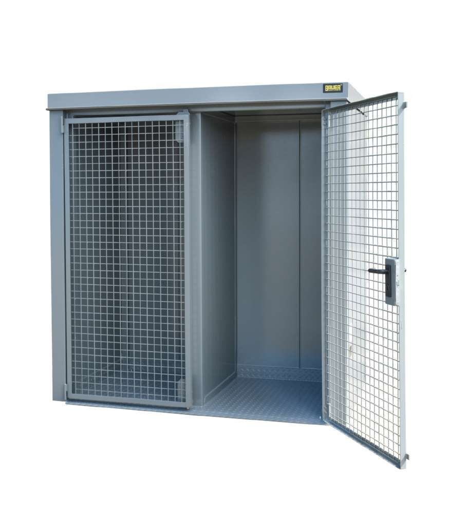 Bauer Gasflaschen Container GFC BW M1 2120 x 2265 x 1180 mm lackiert mausgrau Produktbild Bauer Gasflaschen Container GFC BW M1 2120 x 2265 x 1180 mm lackiert mausgrau