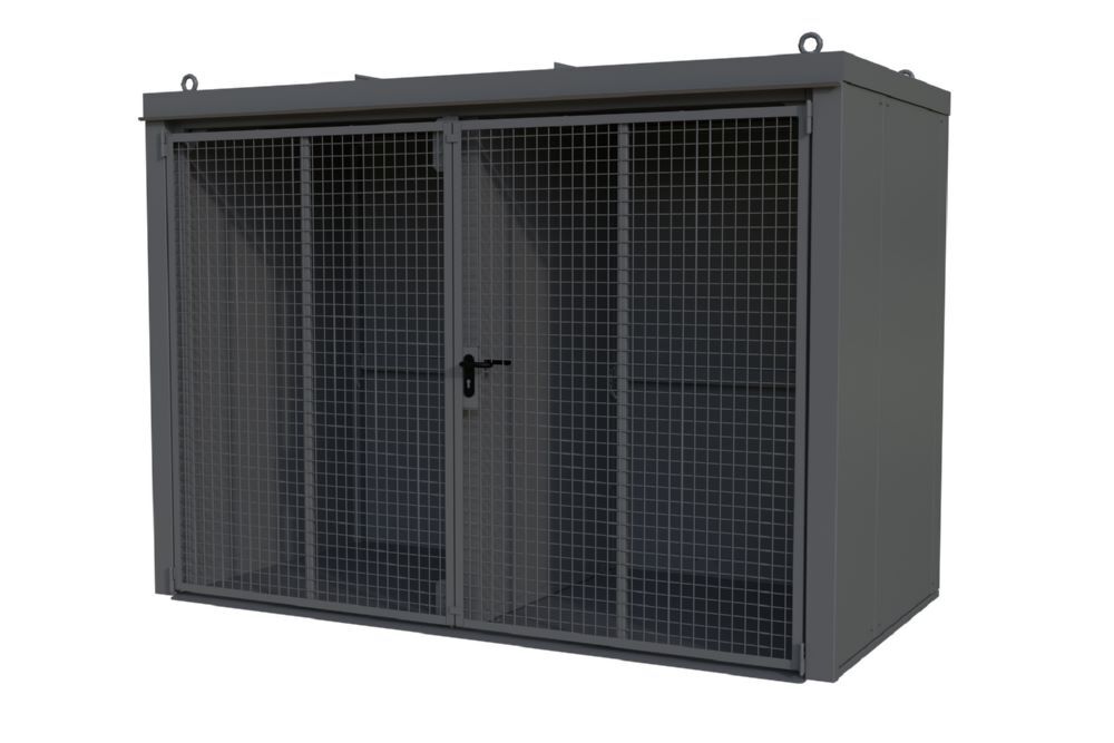 Bauer Gasflaschen Container 3120 x 2295 x 1610 mm GFC-B/W M4 mausgrau Produktbild Bauer Gasflaschen Container 3120 x 2295 x 1610 mm GFC-B/W M4 mausgrau