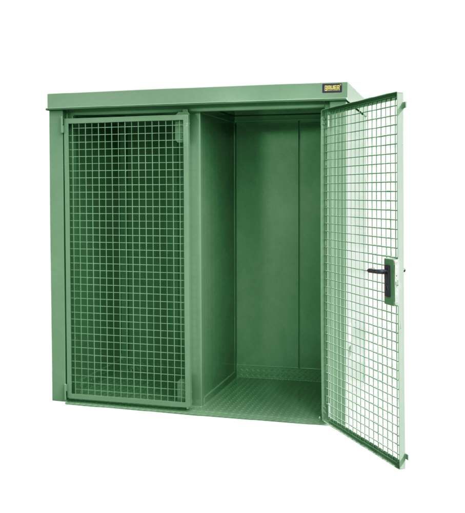 Bauer Gasflaschen Container GFC BW M1 2120 x 2265 x 1180 mm lackiert resedagrün Produktbild Bauer Gasflaschen Container GFC BW M1 2120 x 2265 x 1180 mm lackiert resedagrün