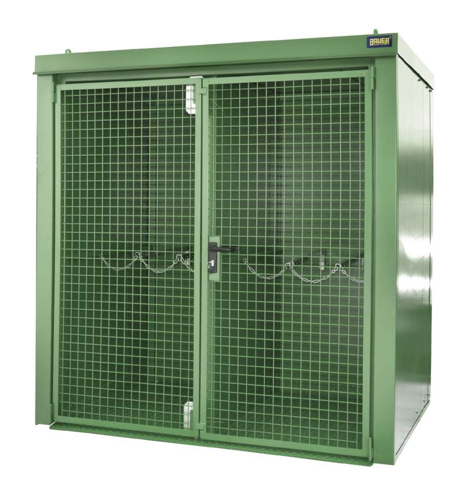 Bauer Gasflaschen Container GFC BW M2 2125 x 2265 x 1575 mm lackiert resedagrün Produktbild Bauer Gasflaschen Container GFC BW M2 2125 x 2265 x 1575 mm lackiert resedagrün