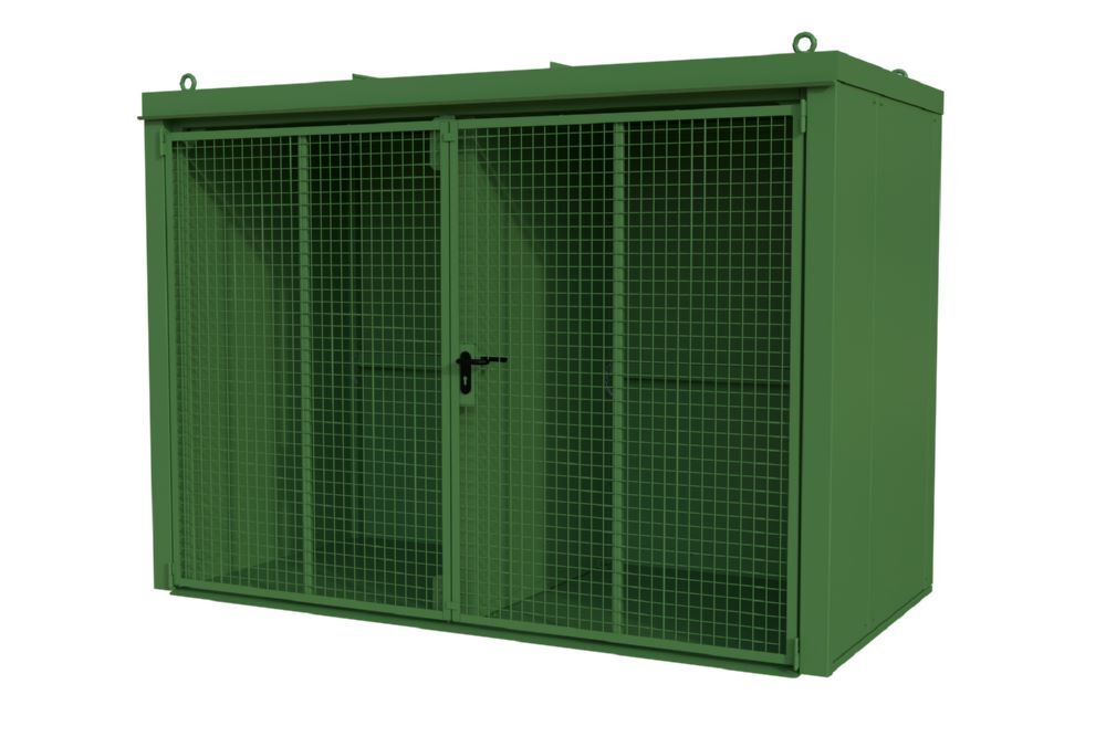 Bauer Gasflaschen Container 3120 x 2295 x 1610 mm GFC-B/W M4 resedagrün Produktbild Bauer Gasflaschen Container 3120 x 2295 x 1610 mm GFC-B/W M4 resedagrün