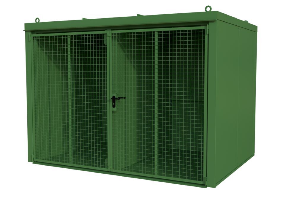 Bauer Gasflaschen Container 3120 x 2295 x 2215 mm GFC-B/W M5 resedagrün Produktbild Bauer Gasflaschen Container 3120 x 2295 x 2215 mm GFC-B/W M5 resedagrün