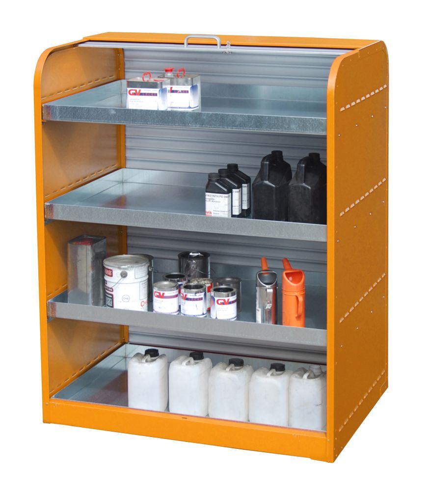 Bauer Gefahrstoff Rollladenschrank RSG 4 lackiert Gelborange Produktbild Bauer Gefahrstoff Rollladenschrank RSG 4 lackiert Gelborange bild 3