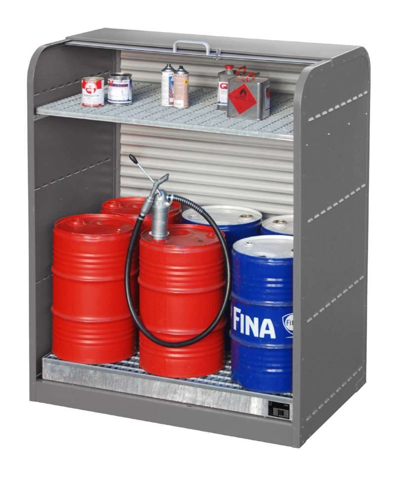 Bauer Gefahrstoff Rollladenschrank RSG 2 lackiert 1300 x 1610 x 870 mm mausgrau Produktbild Bauer Gefahrstoff Rollladenschrank RSG 2 lackiert 1300 x 1610 x 870 mm mausgrau bild 3