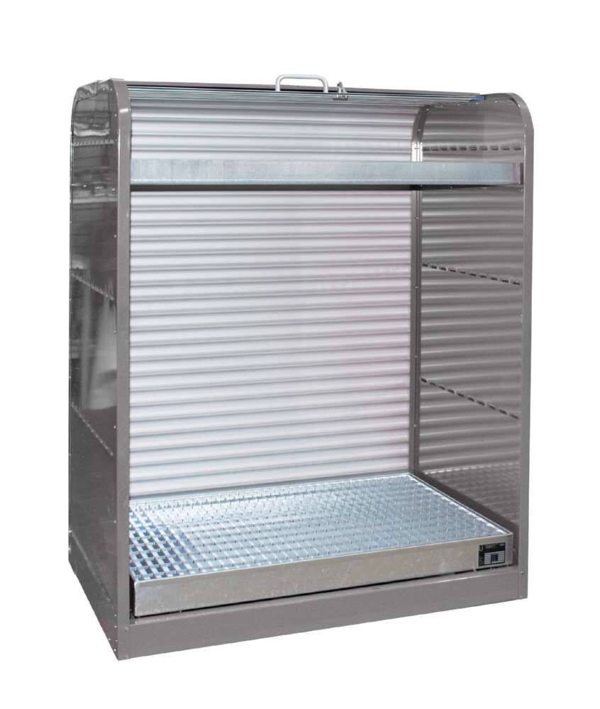 Bauer Gefahrstoff Rollladenschrank RSG 3 lackiert 1300 x 1610 x 870 mm mausgrau Produktbild Bauer Gefahrstoff Rollladenschrank RSG 3 lackiert 1300 x 1610 x 870 mm mausgrau