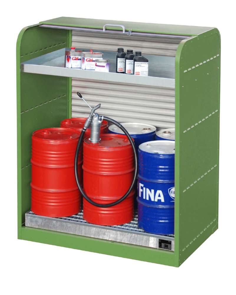 Bauer Gefahrstoff Rollladenschrank RSG 3 lackiert 1300 x 1610 x 870 mm resedagrün Produktbild Bauer Gefahrstoff Rollladenschrank RSG 3 lackiert 1300 x 1610 x 870 mm resedagrün bild 3