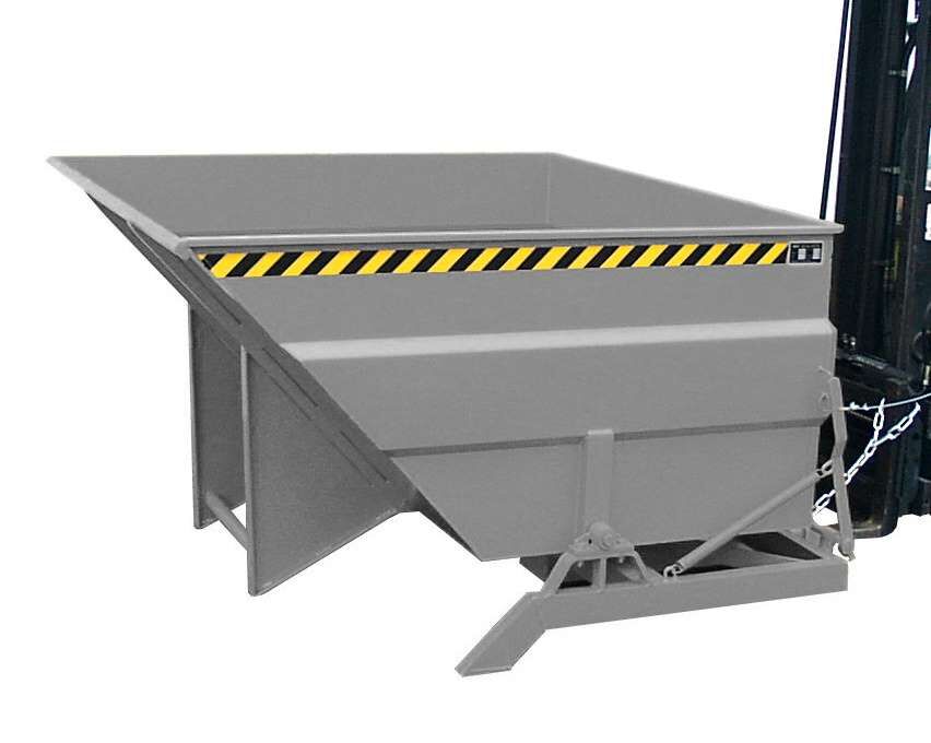 Bauer Kippbehälter BKC 200 mit seitlichem Drehlager lackiert in mausgrau Produktbild Bauer Kippbehälter BKC 200 mit seitlichem Drehlager lackiert in mausgrau