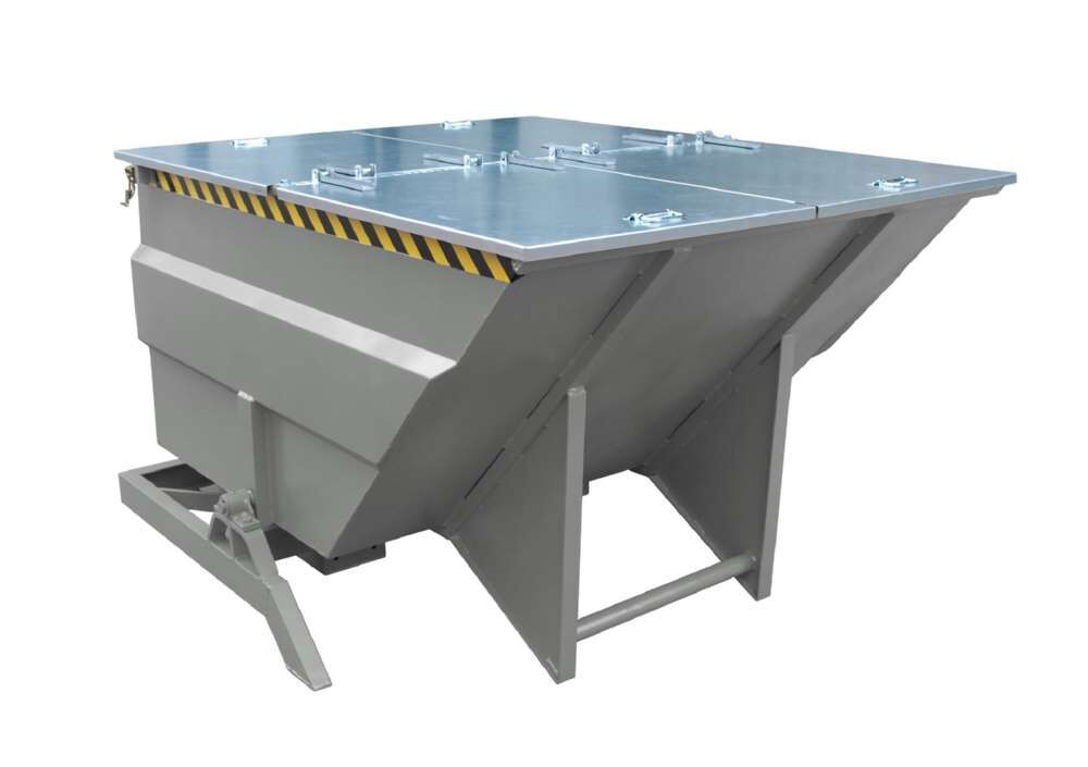 Bauer Kippbehälter BKC 200 mit seitlichem Drehlager lackiert in mausgrau Produktbild Bauer Kippbehälter BKC 200 mit seitlichem Drehlager lackiert in mausgrau bild 2