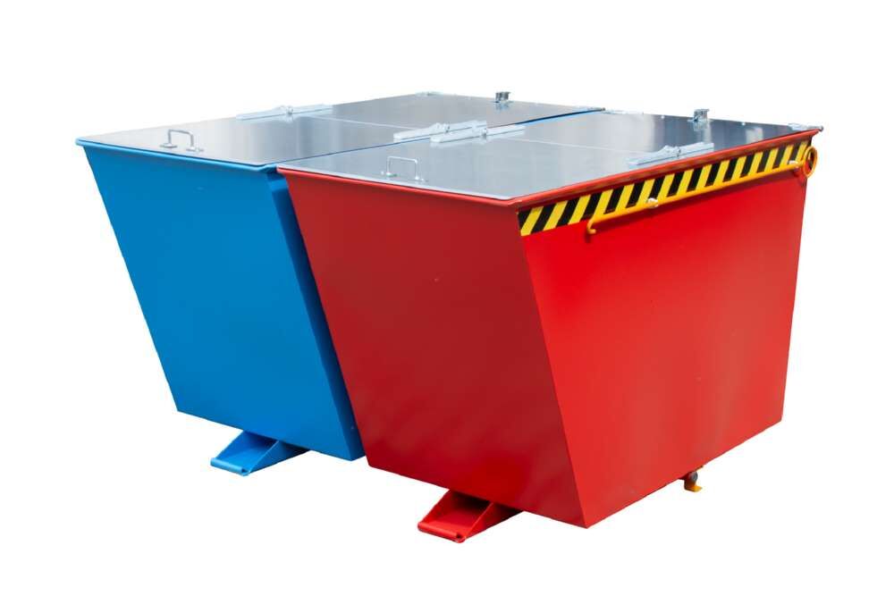 Bauer Kippbehälter DUO lackiert in gelborange 1610 x 1665 mm Produktbild Bauer Kippbehälter DUO lackiert in gelborange 1610 x 1665 mm