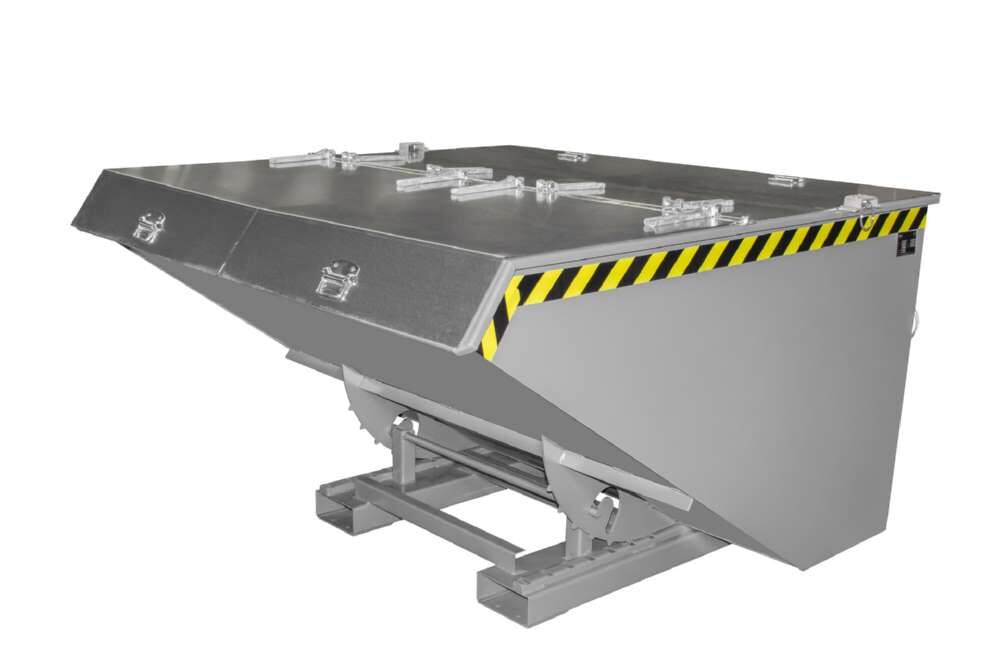 Bauer Kippbehälter EXPO 2100 mit Abrollmechanismus lackiert in der Farbe Mausgrau Produktbild Bauer Kippbehälter EXPO 2100 mit Abrollmechanismus lackiert in der Farbe Mausgrau bild 3