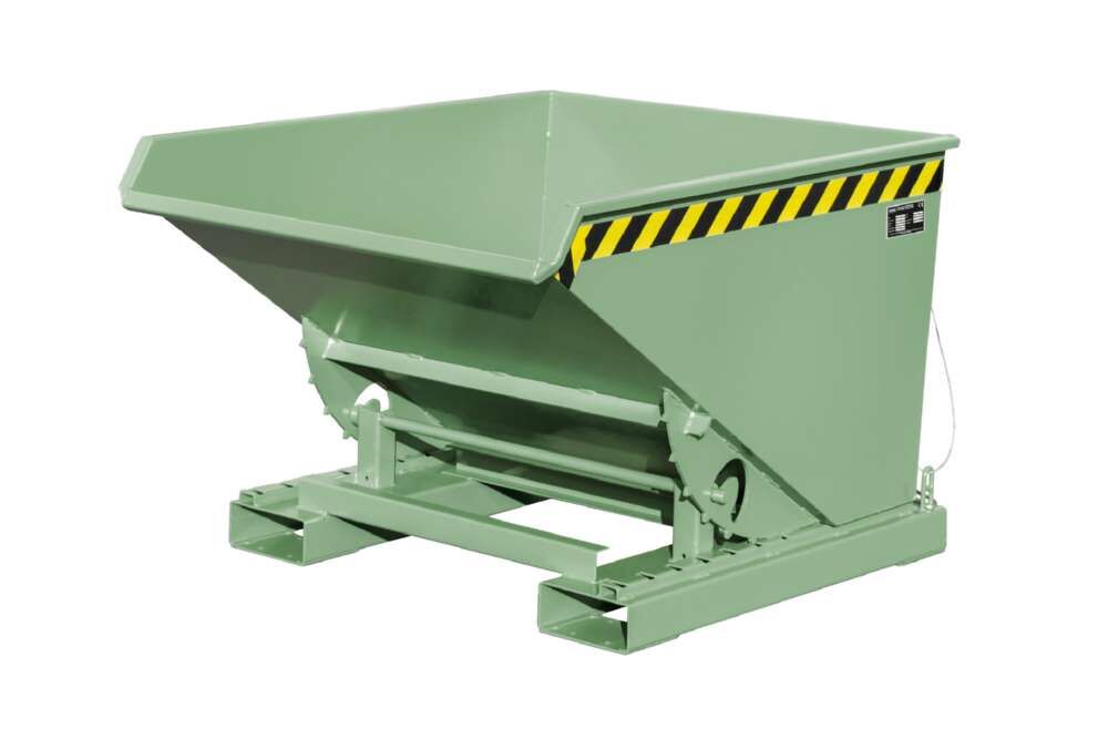 Bauer Kippbehälter EXPO 600 mit Abrollmechanismus lackiert in der Farbe Resedagrün Produktbild Bauer Kippbehälter EXPO 600 mit Abrollmechanismus lackiert in der Farbe Resedagrün