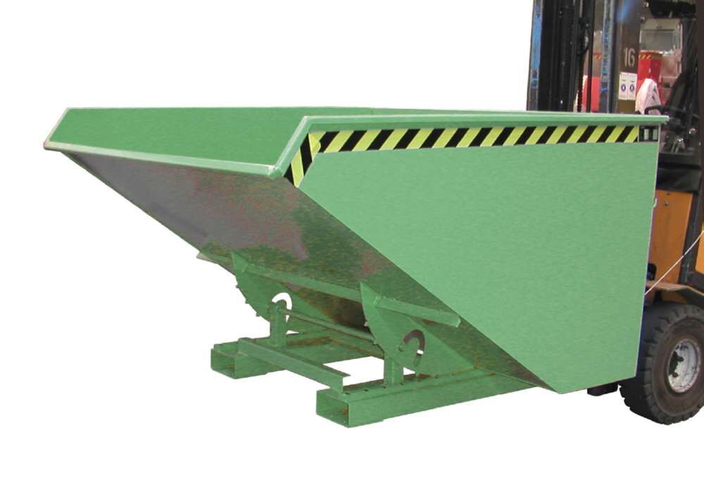 Bauer Kippbehälter EXPO 1200 mit Abrollmechanismus lackiert in der Farbe Resedagrün Produktbild Bauer Kippbehälter EXPO 1200 mit Abrollmechanismus lackiert in der Farbe Resedagrün