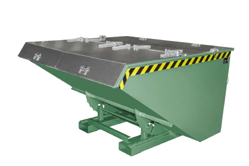 Bauer Kippbehälter EXPO 2100 mit Abrollmechanismus lackiert in der Farbe Resedagrün Produktbild Bauer Kippbehälter EXPO 2100 mit Abrollmechanismus lackiert in der Farbe Resedagrün bild 4