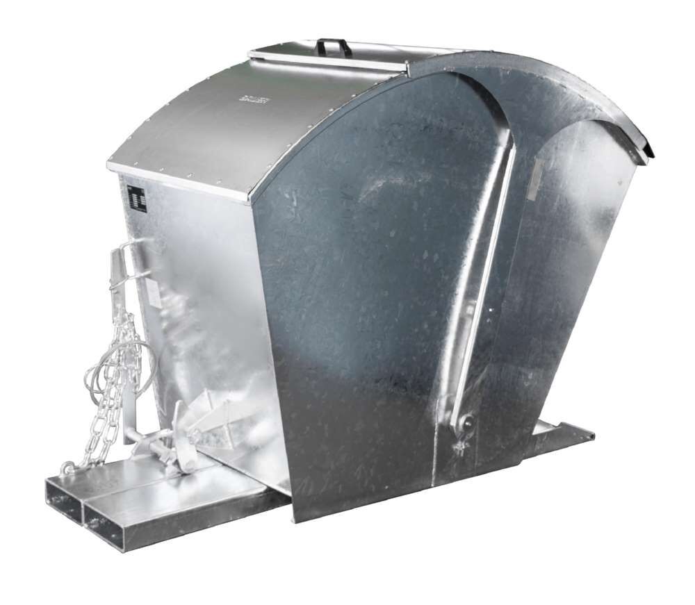 Bauer Kippbehälter RD 750 mit Runddeckel feuerverzinkt Produktbild Bauer Kippbehälter RD 750 mit Runddeckel feuerverzinkt