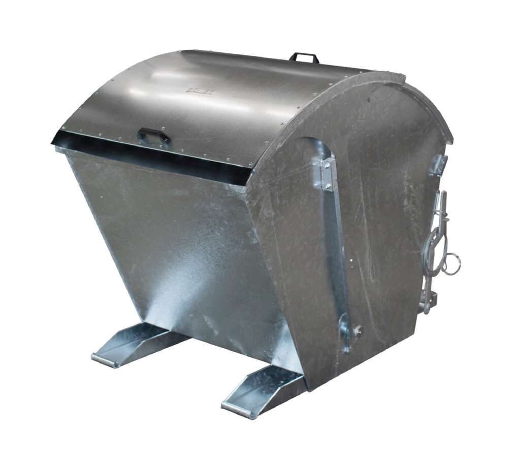 Bauer Kippbehälter RD 1000 mit Runddeckel feuerverzinkt Produktbild Bauer Kippbehälter RD 1000 mit Runddeckel feuerverzinkt