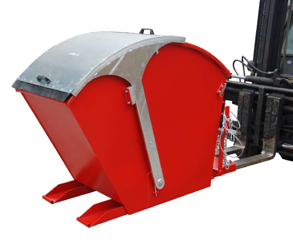 Bauer Kippbehälter RD 750 mit Runddeckel lackiert in der Farbe Feuerrot Produktbild Bauer Kippbehälter RD 750 mit Runddeckel lackiert in der Farbe Feuerrot