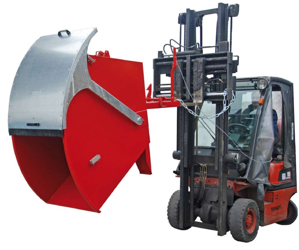 Bauer Kippbehälter RD 750 mit Runddeckel lackiert in der Farbe Feuerrot Produktbild Bauer Kippbehälter RD 750 mit Runddeckel lackiert in der Farbe Feuerrot bild 2