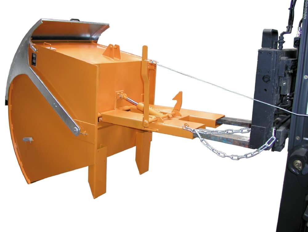 Bauer Kippbehälter RD mit Runddeckel 750 lackiert in der Farbe Gelborange Produktbild Bauer Kippbehälter RD mit Runddeckel 750 lackiert in der Farbe Gelborange bild 2