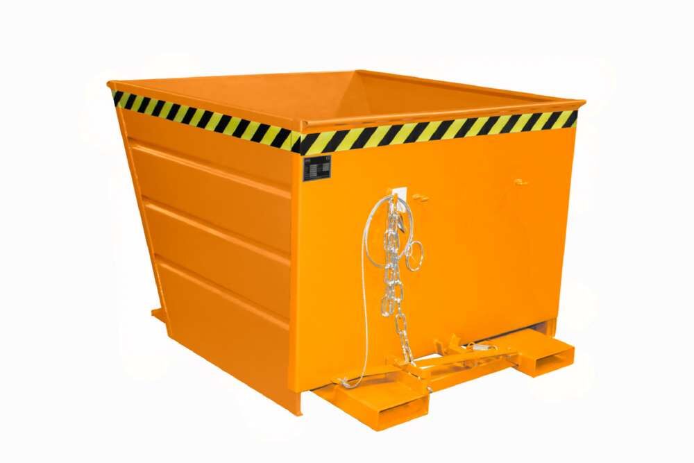 Bauer Kippbehälter VG 1100 lackiert in der Farbe Gelborange Produktbild Bauer Kippbehälter VG 1100 lackiert in der Farbe Gelborange