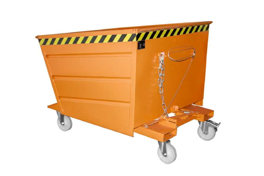 Bauer Kippbehälter VD 1000 lackiert in der Farbe Gelborange Produktbild Bauer Kippbehälter VD 1000 lackiert in der Farbe Gelborange bild 2