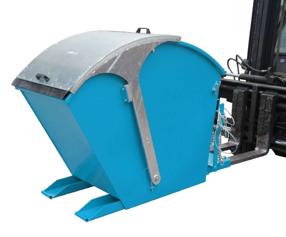 Bauer Kippbehälter RD 750 mit Runddeckel lackiert in der Farbe Lichtblau Produktbild Bauer Kippbehälter RD 750 mit Runddeckel lackiert in der Farbe Lichtblau