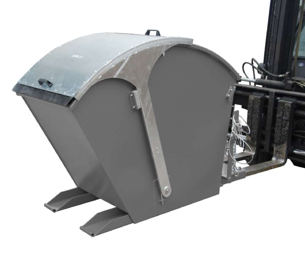 Bauer Kippbehälter RD 750 mit Runddeckel lackiert in der Farbe Mausgrau Produktbild Bauer Kippbehälter RD 750 mit Runddeckel lackiert in der Farbe Mausgrau