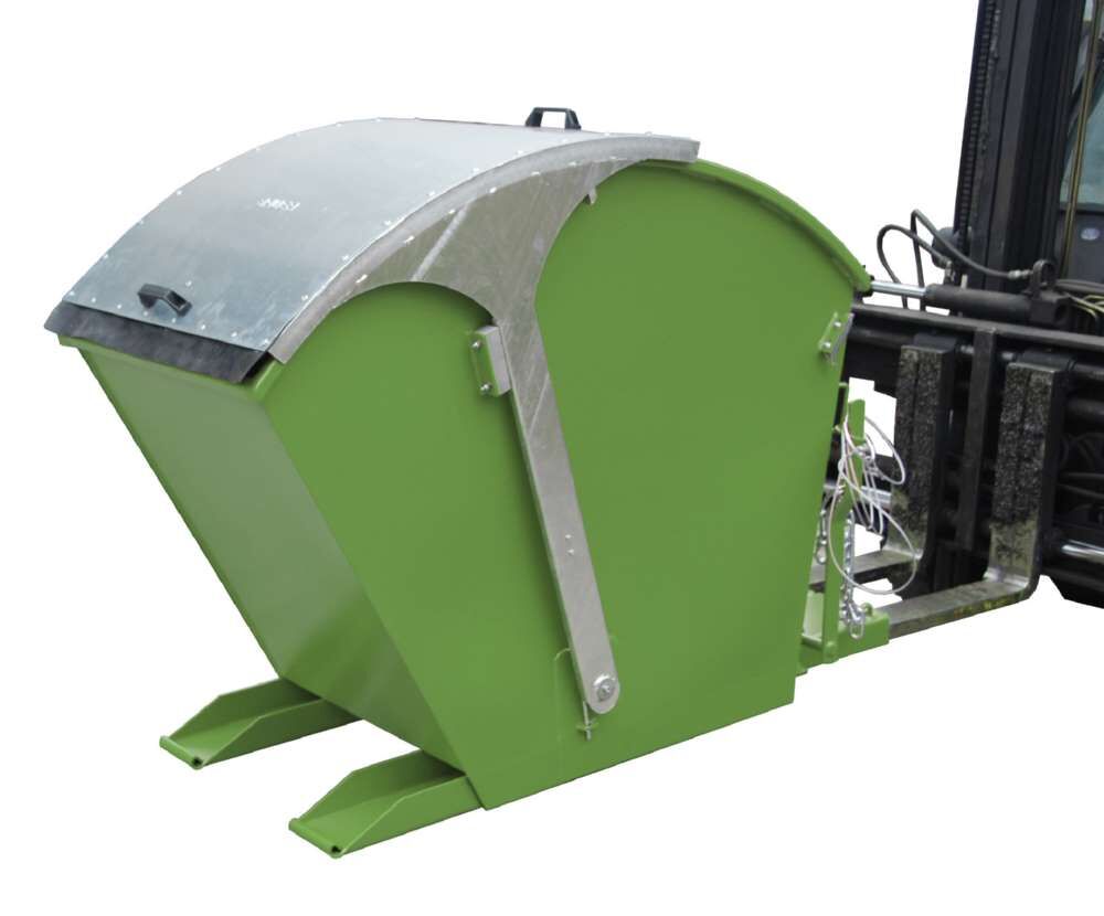 Bauer Kippbehälter RD 750 mit Runddeckel lackiert in der Farbe Resedagrün Produktbild Bauer Kippbehälter RD 750 mit Runddeckel lackiert in der Farbe Resedagrün