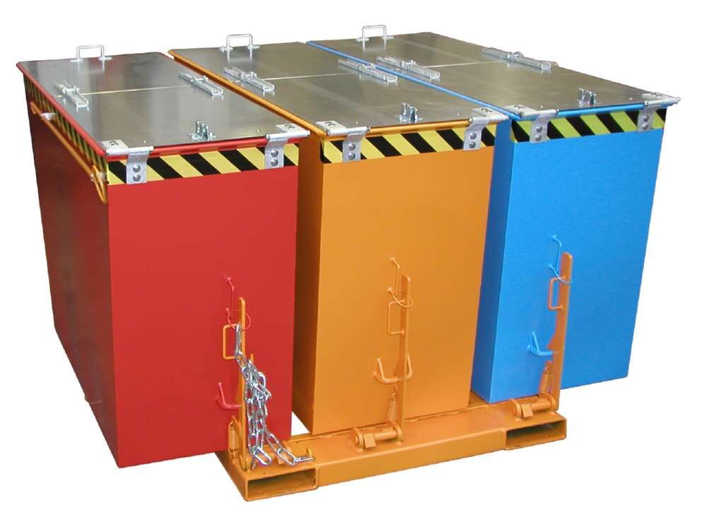 Bauer Kippbehälter TRIO lackiert in gelborange 1675 x 1665 mm Produktbild Bauer Kippbehälter TRIO lackiert in gelborange 1675 x 1665 mm