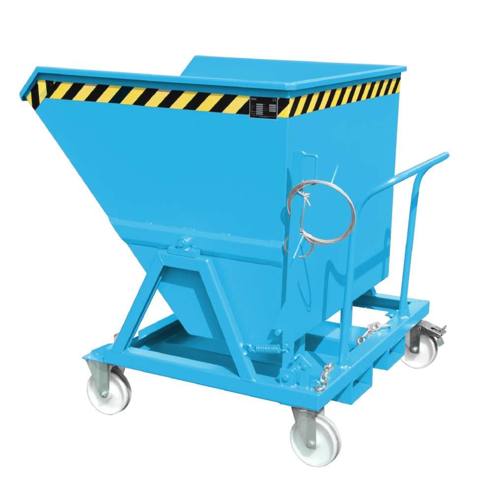 Bauer Kippmulde KS 700 mit 2 Lenk und 2 Bockrollen lackiert lichtblau Produktbild Bauer Kippmulde KS 700 mit 2 Lenk und 2 Bockrollen lackiert lichtblau