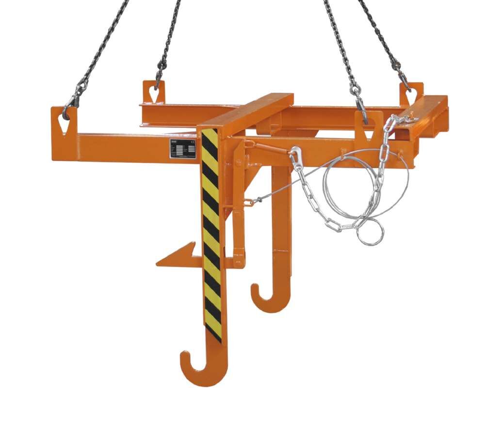 Bauer Kipptraverse für Baustoffbehälter BBT gelborange für Kippen in jeder Höhe Produktbild Bauer Kipptraverse für Baustoffbehälter BBT gelborange für Kippen in jeder Höhe